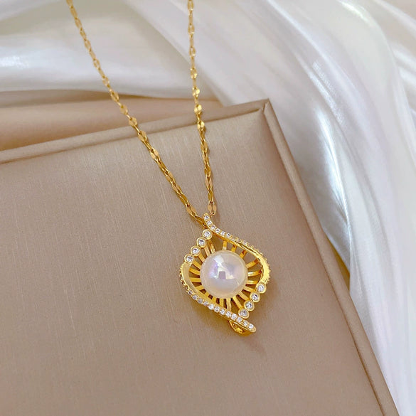 Necklace Stainless Steel Copper Geometric Bird's Nest Style