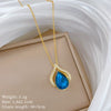 Necklace Stainless Steel Copper Geometric Blue Water Drop Light Luxury Elegant Gorgeous Unisex