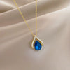 Necklace Stainless Steel Copper Geometric Blue Water Drop Light Luxury Elegant Gorgeous Unisex