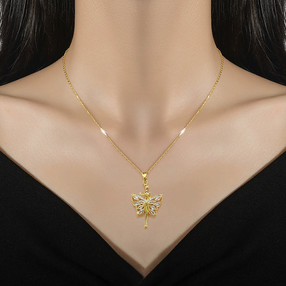 Necklace Stainless Steel Copper Geometric Butterfly Design