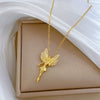 Necklace Stainless Steel Copper Geometric Butterfly Flower Fairy Luxury Temperament Gorgeous For Women