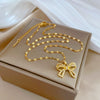 Necklace Stainless Steel Copper Geometric Butterfly Zircon For Women