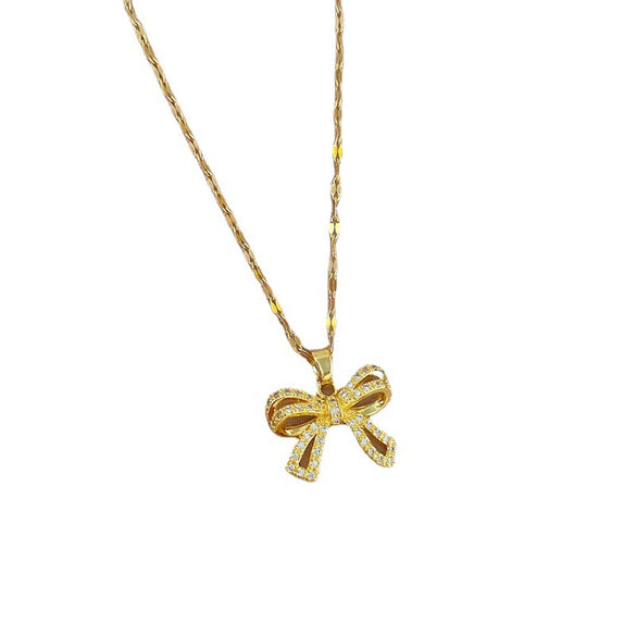 Necklace Stainless Steel Copper Geometric Butterfly Zircon For Women