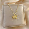 Necklace Stainless Steel Copper Geometric Butterfly Zircon For Women
