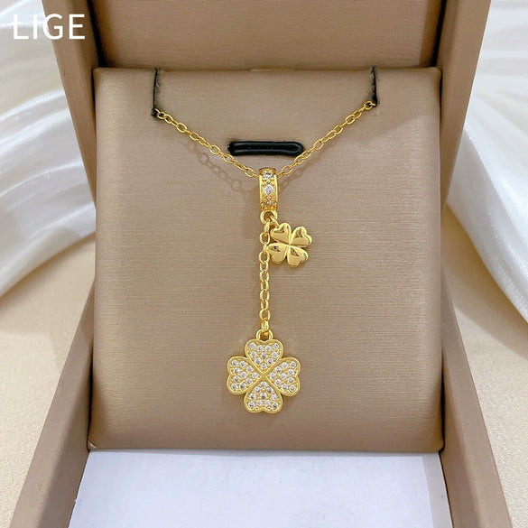Necklace Stainless Steel Copper Geometric Cartoon Minimalist Style