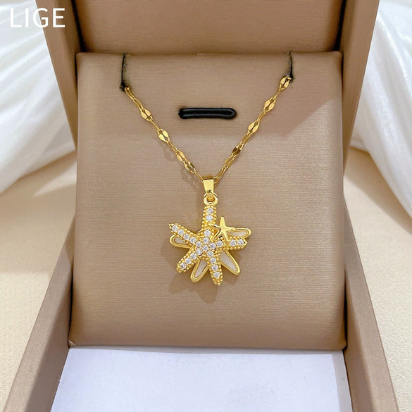 Necklace Stainless Steel Copper Geometric Cartoon Minimalist Unisex