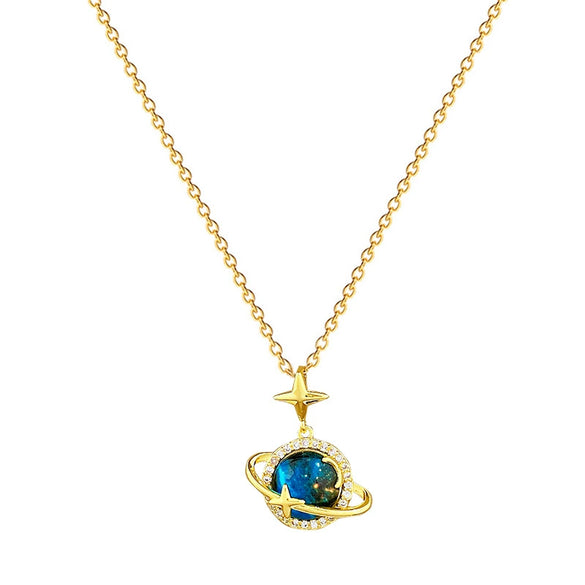 Necklace Stainless Steel Copper Geometric Cartoon Starry Sky Stars Moon Design