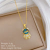 Necklace Stainless Steel Copper Geometric Cartoon Style Threedimensional Bear Full Diamond Unisex