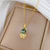 Necklace Stainless Steel Copper Geometric Cartoon Style Threedimensional Bear Full Diamond Unisex
