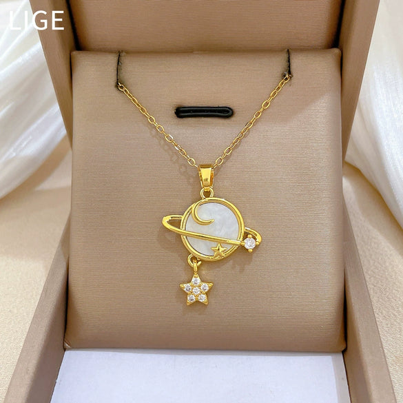 Necklace Stainless Steel Copper Geometric Cartoon Style Titanium Steel Chain
