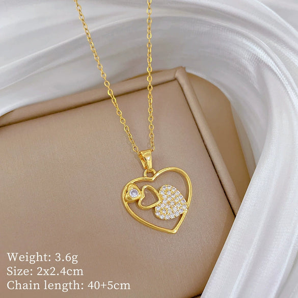 Necklace Stainless Steel Copper Geometric Cartoon Style
