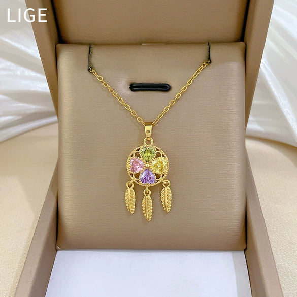 Necklace Stainless Steel Copper Geometric Cartoon Style