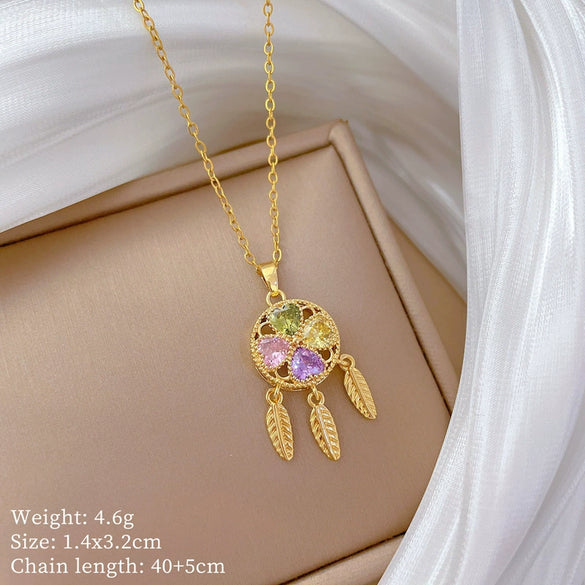 Necklace Stainless Steel Copper Geometric Cartoon Style