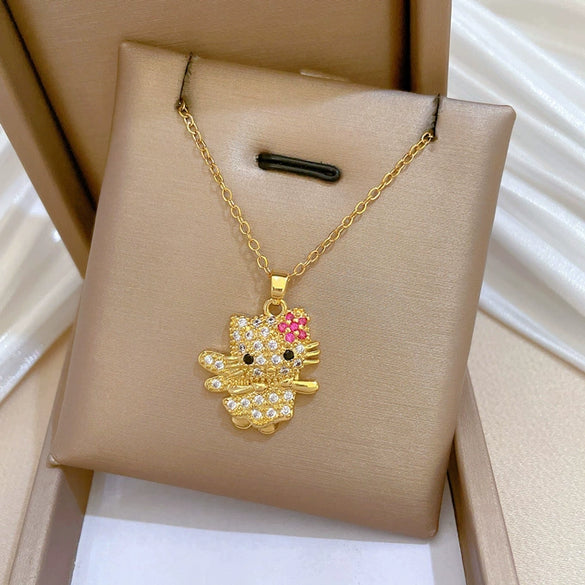 Necklace Stainless Steel Copper Geometric Cartoon Style