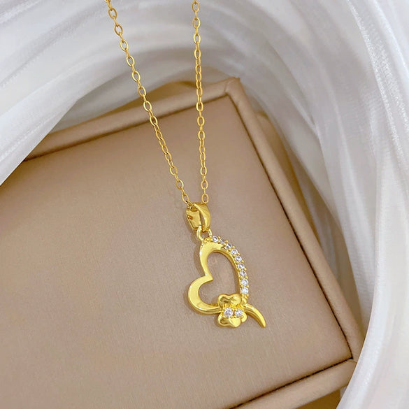 Necklace Stainless Steel Copper Geometric Cartoon Style