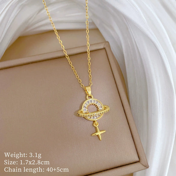 Necklace Stainless Steel Copper Geometric Cartoon Style
