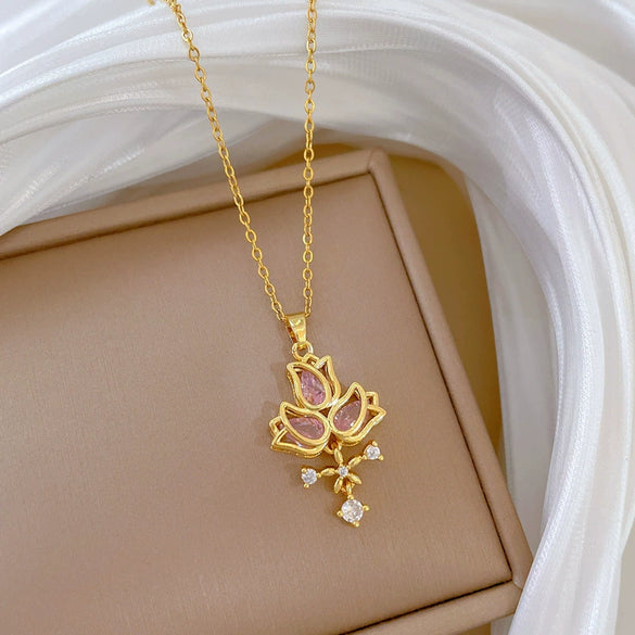 Necklace Stainless Steel Copper Geometric Cartoon Style