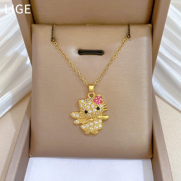 Necklace Stainless Steel Copper Geometric Cartoon Style