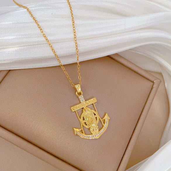 Necklace Stainless Steel Copper Geometric Cartoon Style