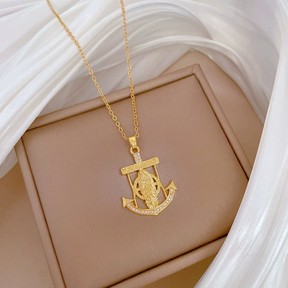 Necklace Stainless Steel Copper Geometric Cartoon Style