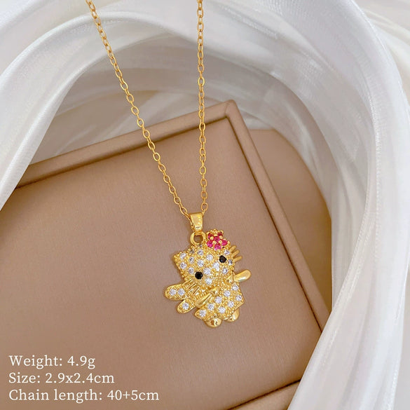 Necklace Stainless Steel Copper Geometric Cartoon Style