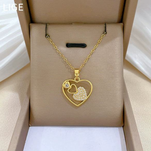 Necklace Stainless Steel Copper Geometric Cartoon Style