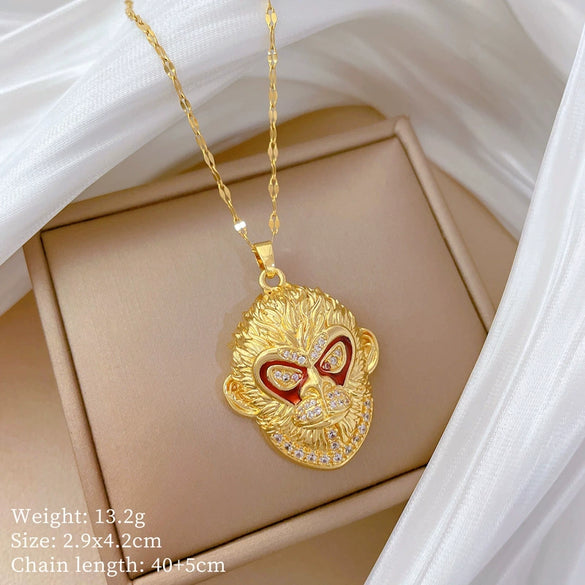 Necklace Stainless Steel Copper Geometric Cartoon Style