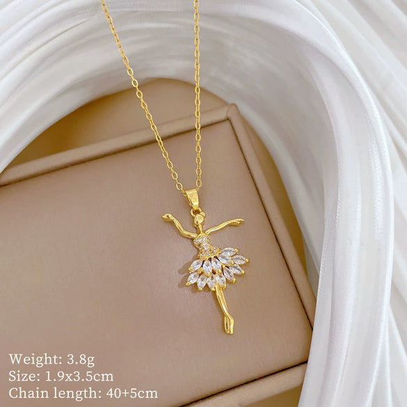 Necklace Stainless Steel Copper Geometric Cartoon Style