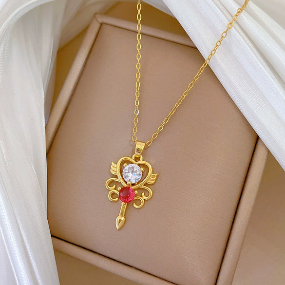 Necklace Stainless Steel Copper Geometric Cartoon Style