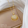 Necklace Stainless Steel Copper Geometric Cartoon Tassel Auspicious Lock Women's