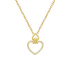 Necklace Stainless Steel Copper Geometric Double Love Full Diamond Light Luxury Elegant Gorgeous Unisex