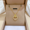 Necklace Stainless Steel Copper Geometric Double Love Full Diamond Light Luxury Elegant Gorgeous Unisex