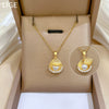 Necklace Stainless Steel Copper Geometric Double Pearl Shell Light Luxury Elegant Gorgeous Unisex