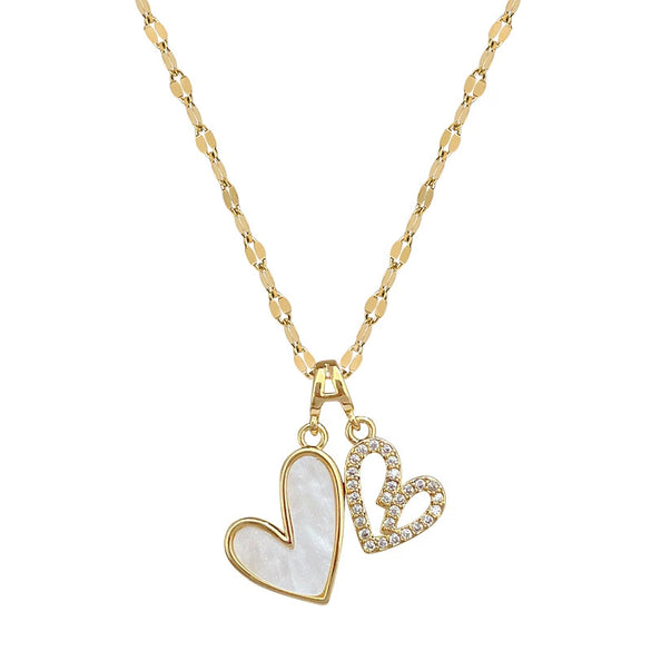Necklace Stainless Steel Copper Geometric Doublelayer Love Witch Style For Women