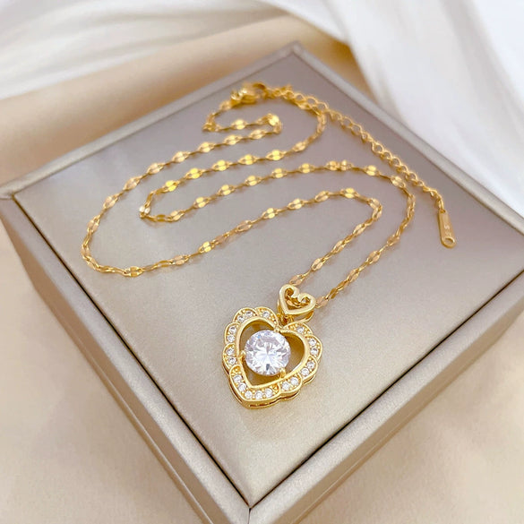 Necklace Stainless Steel Copper Geometric Electroplating Female