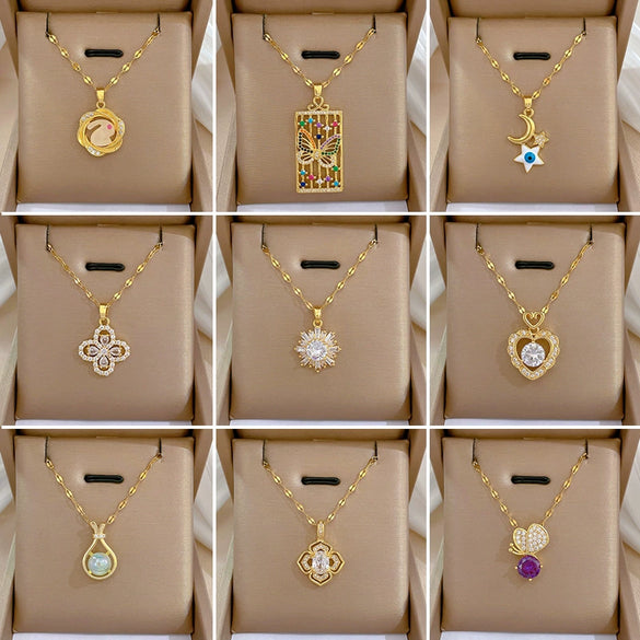 Necklace Stainless Steel Copper Geometric Electroplating For Women