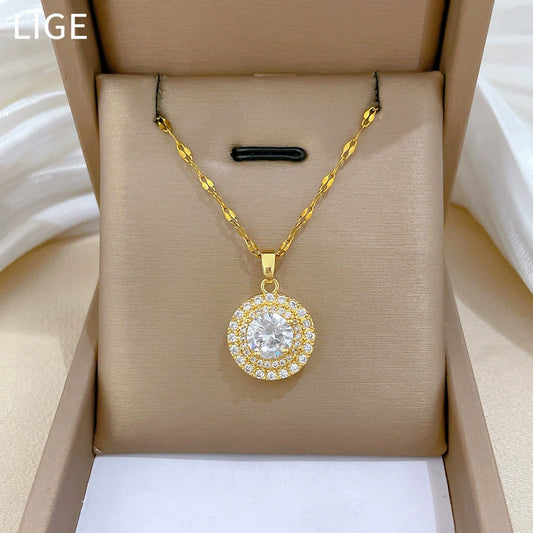 Necklace Stainless Steel Copper Geometric Electroplating For Women
