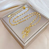 Necklace Stainless Steel Copper Geometric Electroplating Natural Style For Women