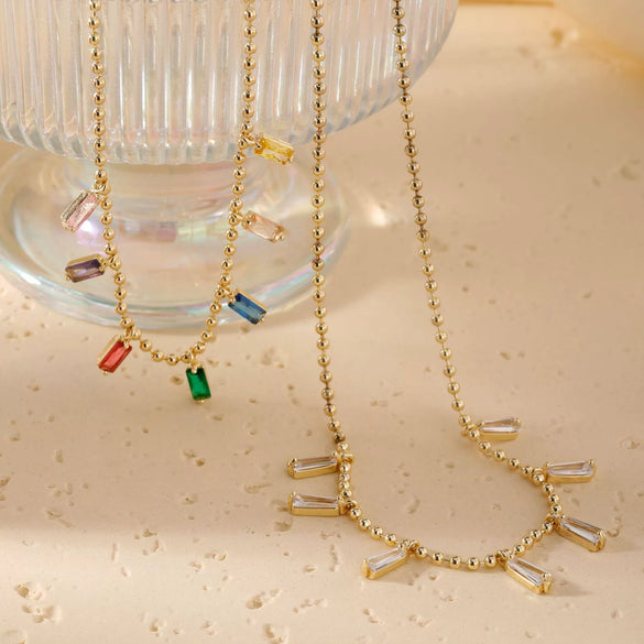Necklace Stainless Steel Copper Geometric Electroplating Sweet Style
