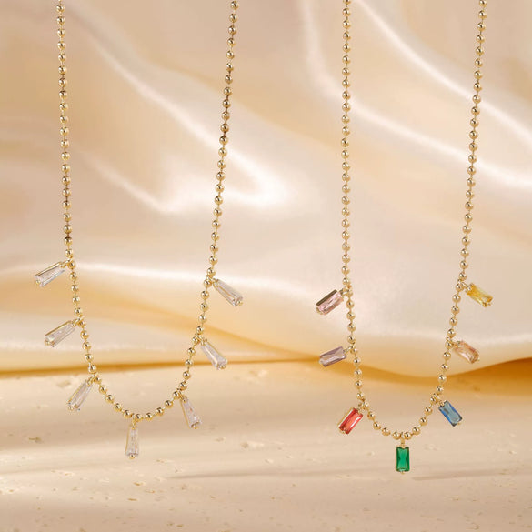 Necklace Stainless Steel Copper Geometric Electroplating Sweet Style