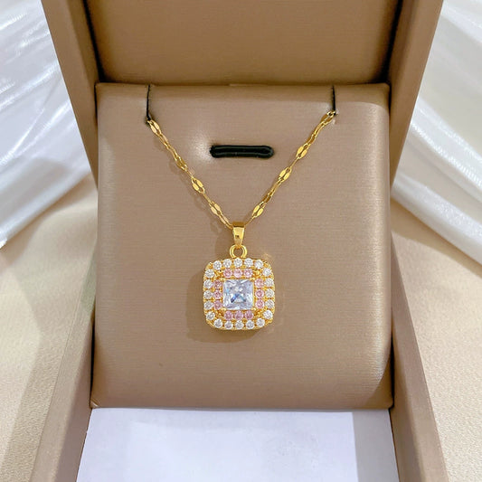 Necklace Stainless Steel Copper Geometric Electroplating Women's