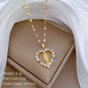 Necklace Stainless Steel Copper Geometric Element Love Full Diamond Light Luxury Temperament Gorgeous Allmatch Clavicle Chain Unisex