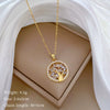 Necklace Stainless Steel Copper Geometric Element Love Full Diamond Light Luxury Temperament Gorgeous Allmatch Clavicle Chain Unisex