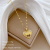 Necklace Stainless Steel Copper Geometric Element Love Full Diamond Light Luxury Temperament Gorgeous Allmatch Clavicle Chain Unisex