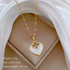 Necklace Stainless Steel Copper Geometric Element Love Full Diamond Light Luxury Temperament Gorgeous Allmatch Clavicle Chain Unisex