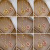 Necklace Stainless Steel Copper Geometric Element Love Full Diamond Light Luxury Temperament Gorgeous Allmatch Clavicle Chain Unisex