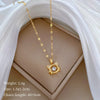 Necklace Stainless Steel Copper Geometric Element Love Full Diamond Light Luxury Temperament Gorgeous Allmatch Clavicle Chain Unisex