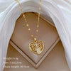 Necklace Stainless Steel Copper Geometric Element Love Full Diamond Light Luxury Temperament Gorgeous Allmatch Clavicle Chain Unisex