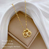Necklace Stainless Steel Copper Geometric Element Love Full Diamond Light Luxury Temperament Gorgeous Allmatch Clavicle Chain Unisex