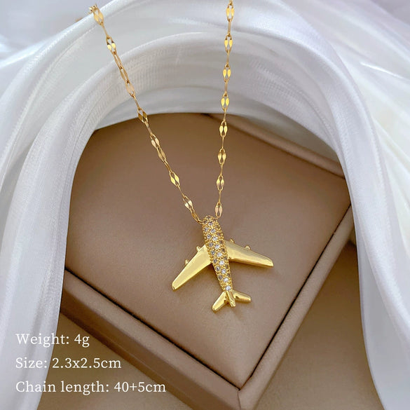 Necklace Stainless Steel Copper Geometric Element Love Full Diamond Light Luxury Temperament Gorgeous Allmatch Clavicle Chain Unisex
